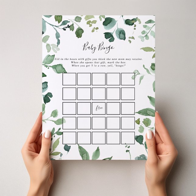 Script Green Foliage Baby Bingo Shower Game (Creator Uploaded)