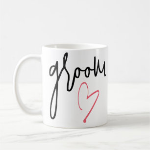 Script groom with blush pink wedding  coffee mug