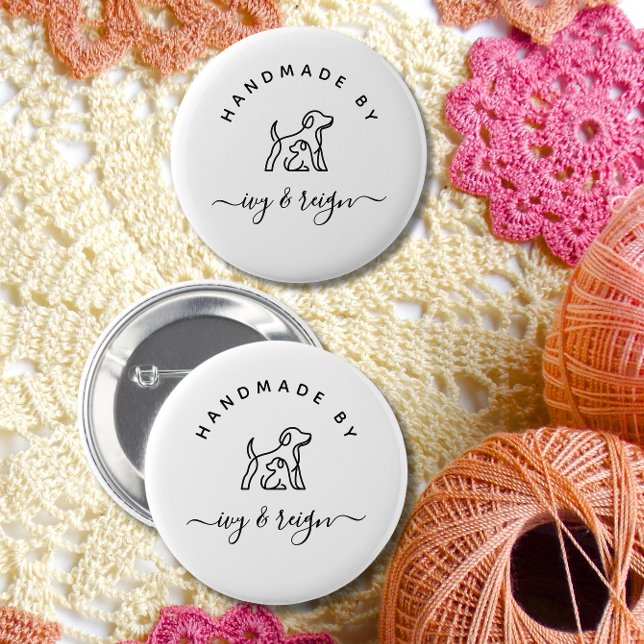  Script Handmade by Custom logo  6 Cm Round Badge (Creator Uploaded)