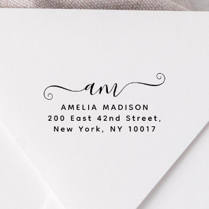 Script Handwritten Monogram Wood Art Stamp