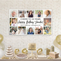 Script Happy Birthday Modern Photo Collage Party