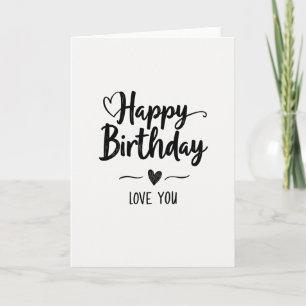 Script Heart Birthday Card