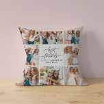 Script heart cute modern multi photo best friends  cushion<br><div class="desc">Script heart cute modern multi photo best friends simple minimal elegant home decor gift</div>