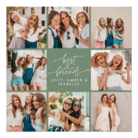 Script heart sage modern multi photo best friends