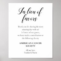 Script In Lieu Of Favours Charity Donation Wedding