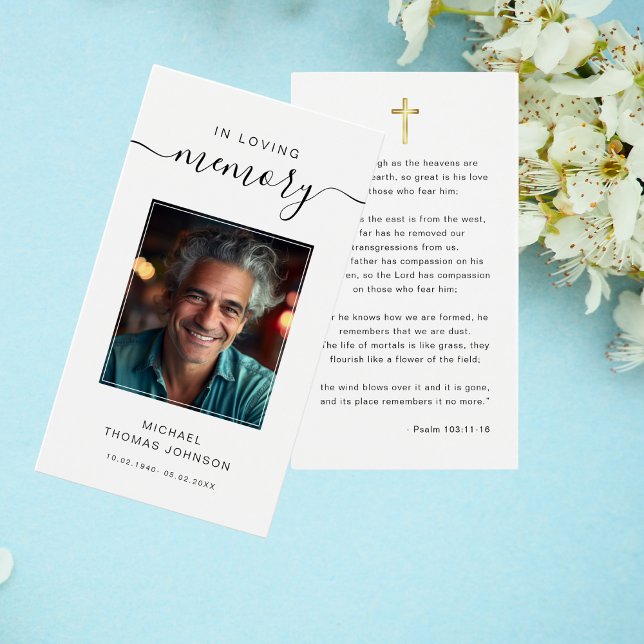 Script In Loving Memory Funeral Photo Prayer Card (Creator Uploaded)
