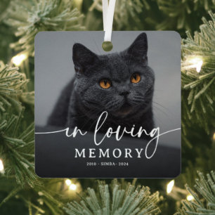 Script In Loving Memory Photo Cat Memorial Metal Tree Decoration