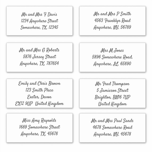 Script Individual Recipient Name Address Shipping (Front)