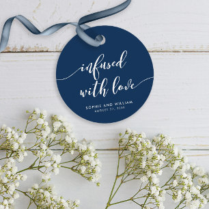 Script Infused with Love Editable Colour Wedding Favour Tags
