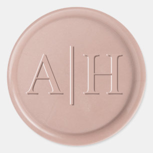 Script Initial Pink Latte Wax Seal Sticker