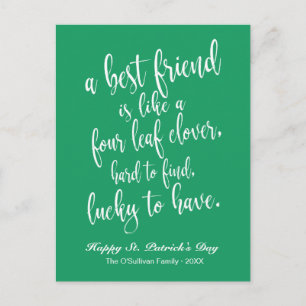 Script Irish Friendship Proverb St. Patrick's Day Postcard