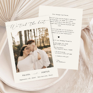 Script Ivory Elopement Wedding Reception Only Invitation