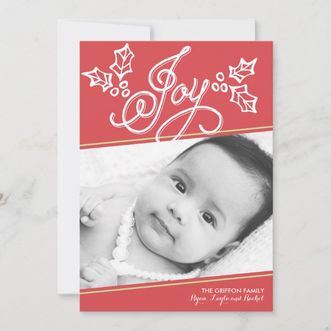 Script Joy Red | Christmas Card (Front)