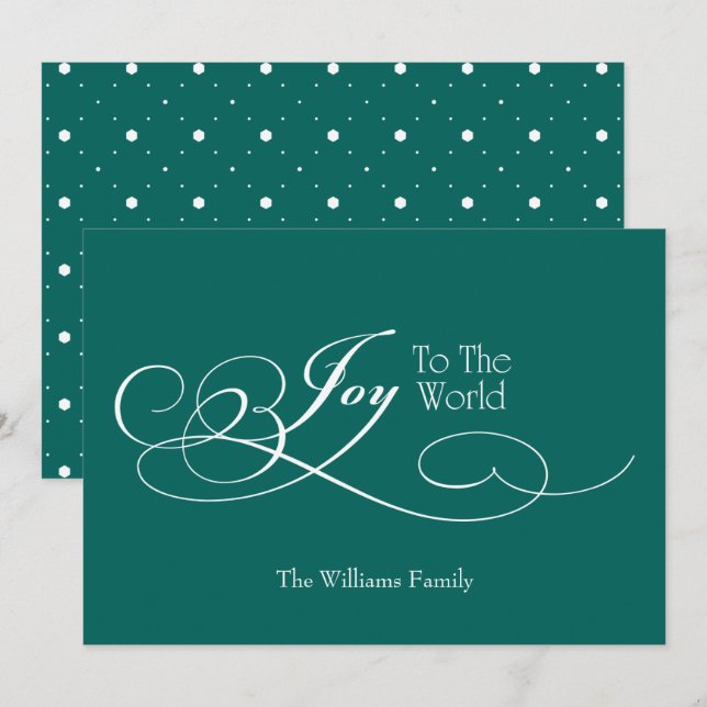 Script Joy To The World Holiday Card (Front/Back)