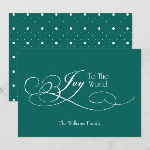 Script Joy To The World Holiday Card