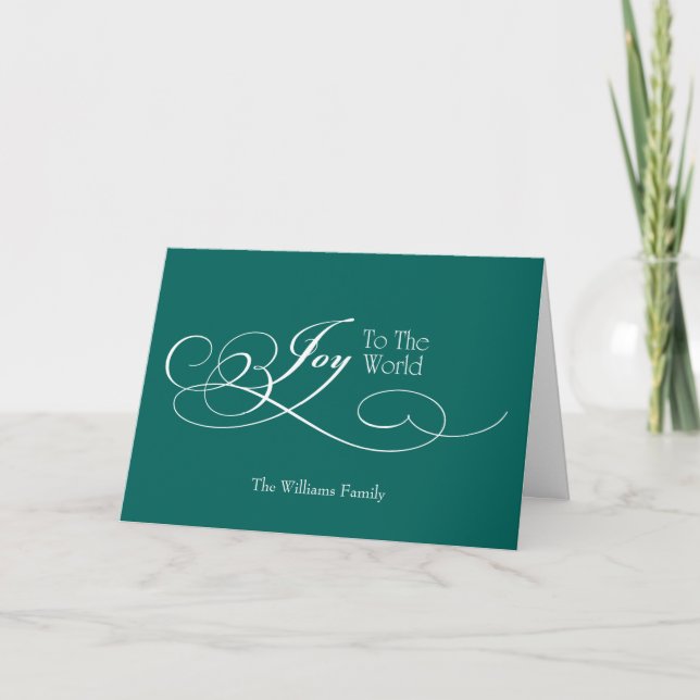 Script Joy To The World Holiday Card (Front)
