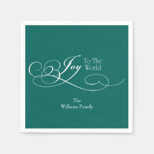 Script Joy To The World Holiday Napkin