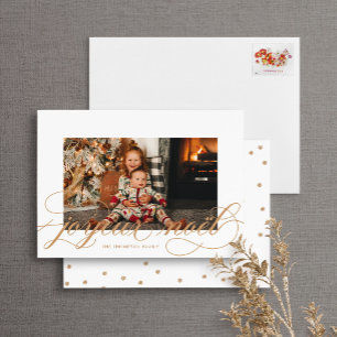 Script Joyeux Noel Elegant Christmas Photo Card