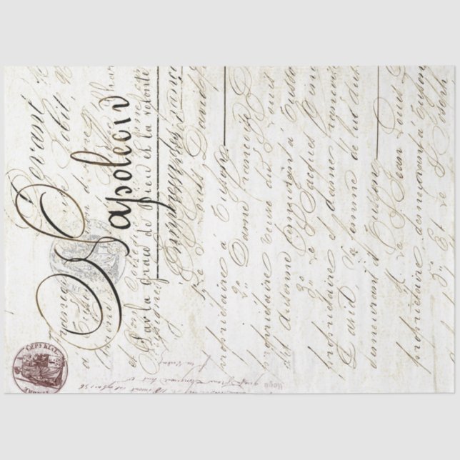 Script Junk Journal Background Decoupage Sheet (Front)