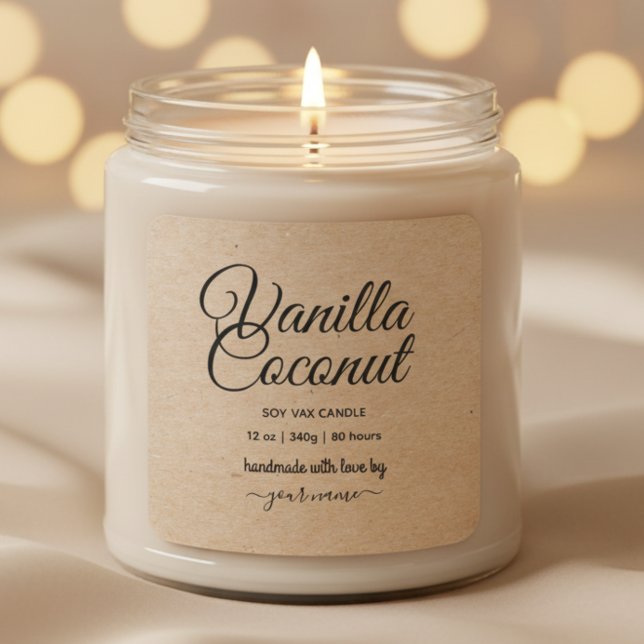 Script kraft Personalised Candle Label (Creator Uploaded)