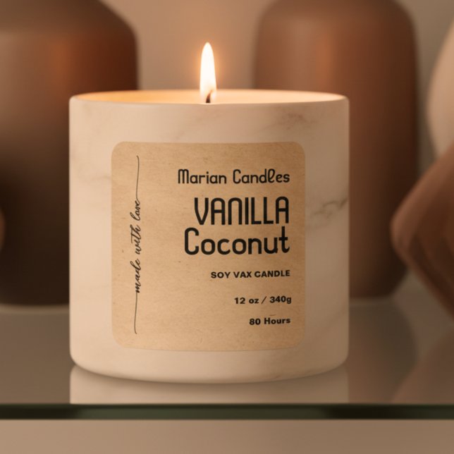 Script  kraft Personalised Candle Label (Creator Uploaded)