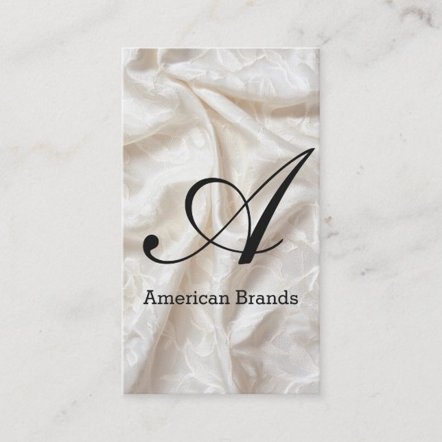 Script Letter | Silk Material Background Business Card (Front)