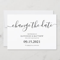 Script Lettering Postponed Wedding