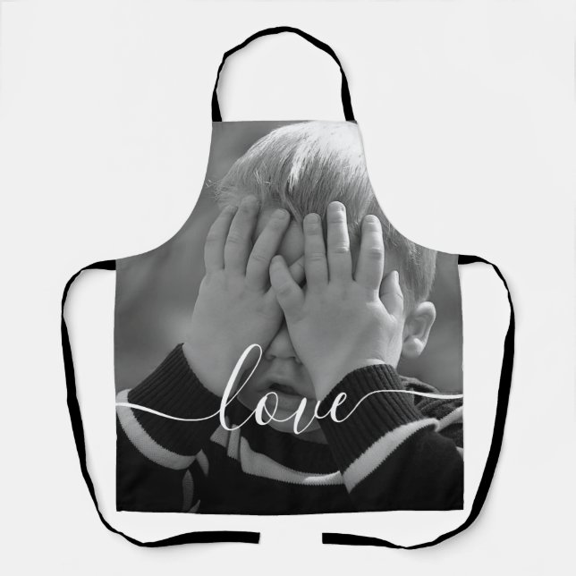 Script Love Custom Photo Apron (Front)