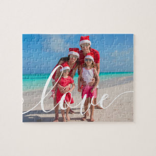Script Love Family Photo Jigsaw Puzzle