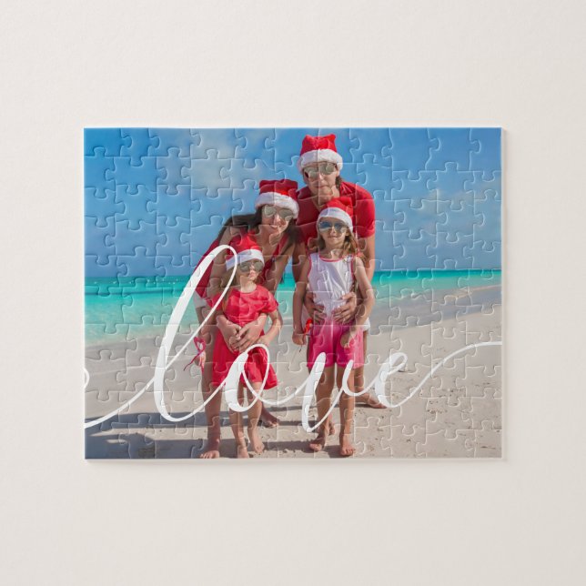 Script Love Family Photo Jigsaw Puzzle (Horizontal)