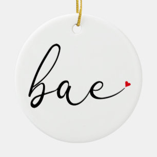 Script Love Heart Bae Definition Ceramic Ornament