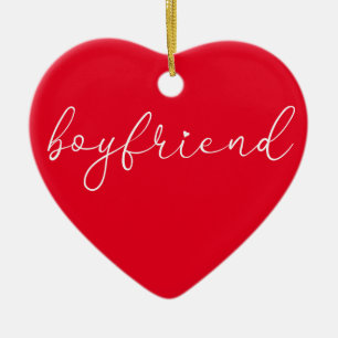 Script Love Heart Boyfriend Definition Ceramic Ornament