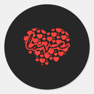 Script Love Heart Of Hearts Valentine's Day  Classic Round Sticker
