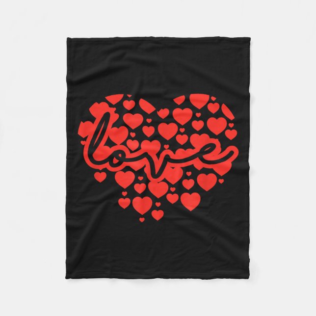 Script Love Heart Of Hearts Valentine's Day  Fleece Blanket (Front)