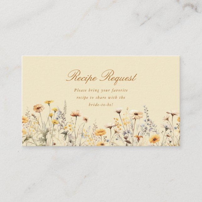 Script Love Is In Bloom Recipe Enclosure Card (Front)