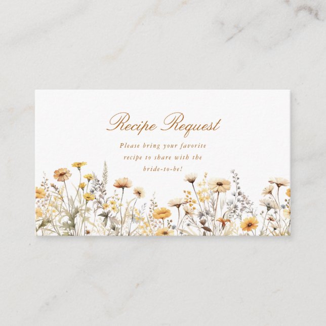 Script Love Is In Bloom Recipe Enclosure Card (Front)