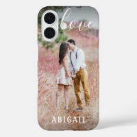 Script Love Photo Overlay Elegant Monogrammed Name