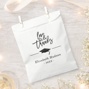 Script Love & Thanks Graduation Hat Favour Bag
