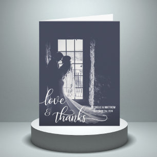 Script LOVE & THANKS wedding note card   PHOTO