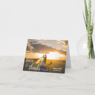 Script LOVE & THANKS wedding note card   PHOTO