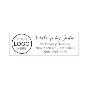 Script Makeup Studio Name and Logo Return Address Self-inking Stamp