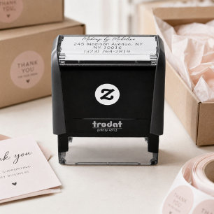 Script Makeup Studio Name Return Address Phone Self-inking Stamp