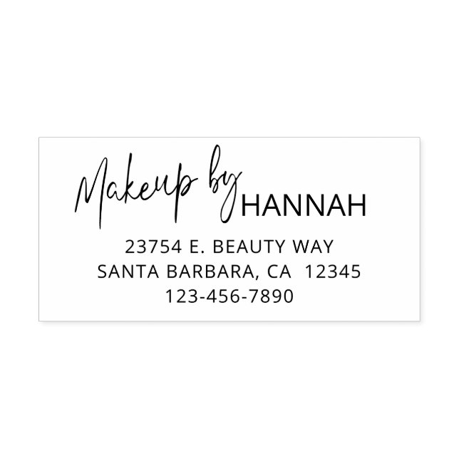 Script Makeup Studio Name Return Address Self-inking Stamp (Design)