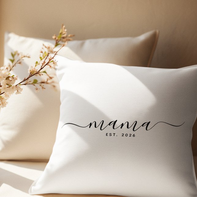 Script Mama Est Year Mother's Day Gift Cushion (Creator Uploaded)