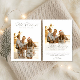 Script Mele Kalikimaka Tropical Family Photo Holiday Card