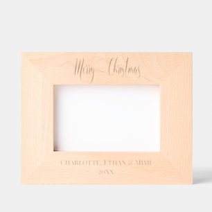 SCRIPT MERRY CHRISTMAS, PERSONALIZED  PICTURE ETCHED FRAMES