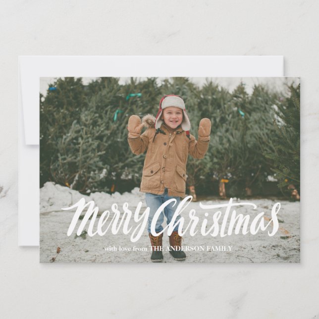 Script Merry Christmas Photo Card (Front)