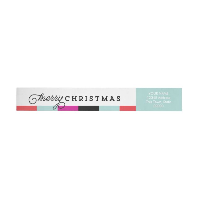 Script Merry Christmas | Wrap Around Return Label (Individual)