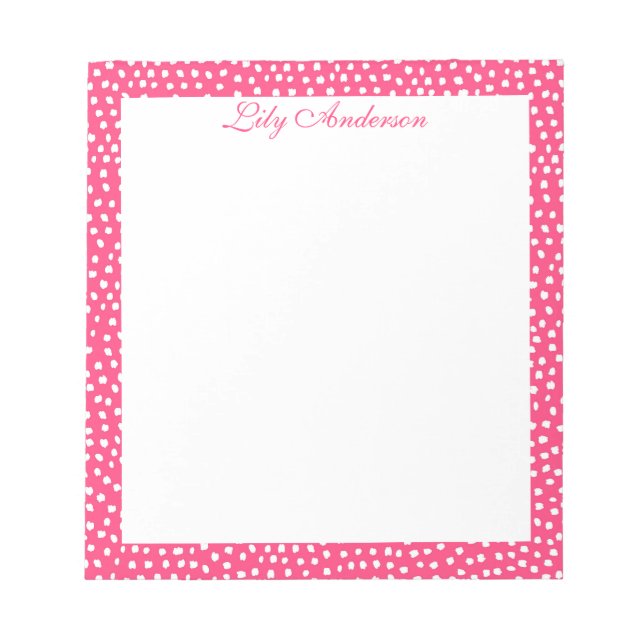 Script Mini spotted Fusia Notepad (Front)