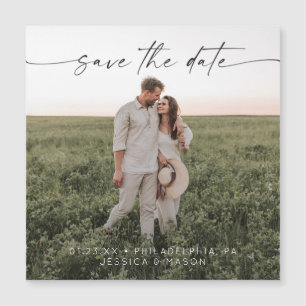 Script Minimalist Save The Date Photo Magnet